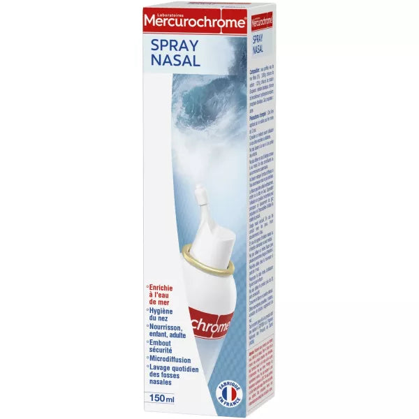 MERCUROCHROME Spray nasal à l'eau de mer hygiène du nez nourrisson enfant et adulte 150 ml