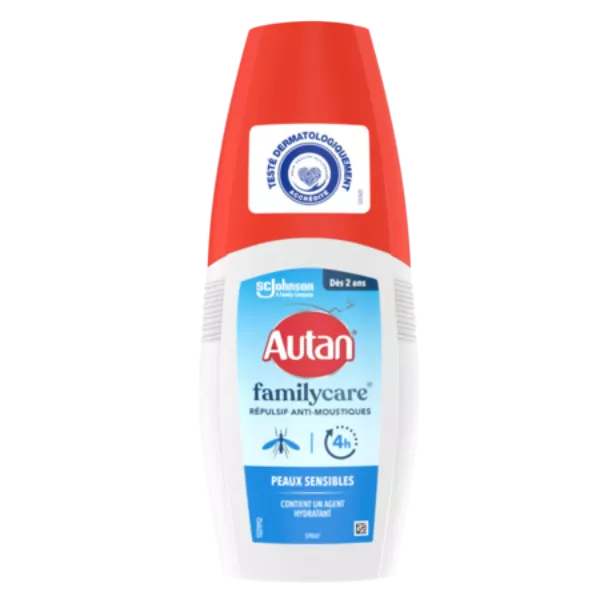 Autan Family Care Répulsif Anti-Moustiques Peaux Sensibles Spray 100 ml