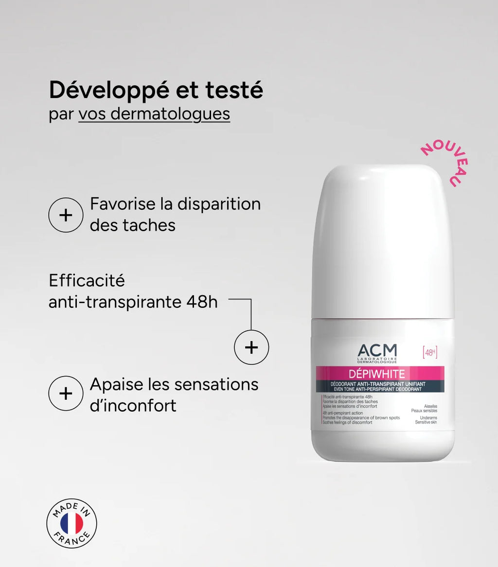 ACM Dépiwhite Déodorant Anti-transpirant Unifiant  Soins anti-taches, Hyperpigmentation 50 ml