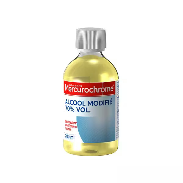 MERCUROCHROME Alcool Modifié 70% Vol. 200ml