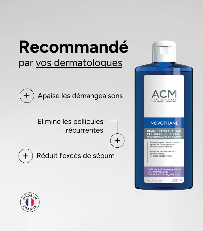 ACM Novophane Shampooing Traitant - Pellicules Grasses 200 ml
