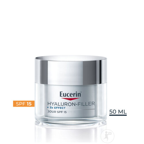Eucerin Hyaluron-Filler + 3x Effect Soin De Jour IP15 Anti-Âge Peaux Sèches Pot 50ml