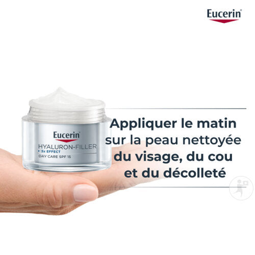 Eucerin Hyaluron-Filler + 3x Effect Soin De Jour IP15 Anti-Âge Peaux Sèches Pot 50ml