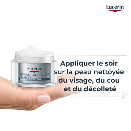 Eucerin Hyaluron-Filler + 3x Effect Soin De nuit Anti-Âge Peaux Sèches Pot 50ml