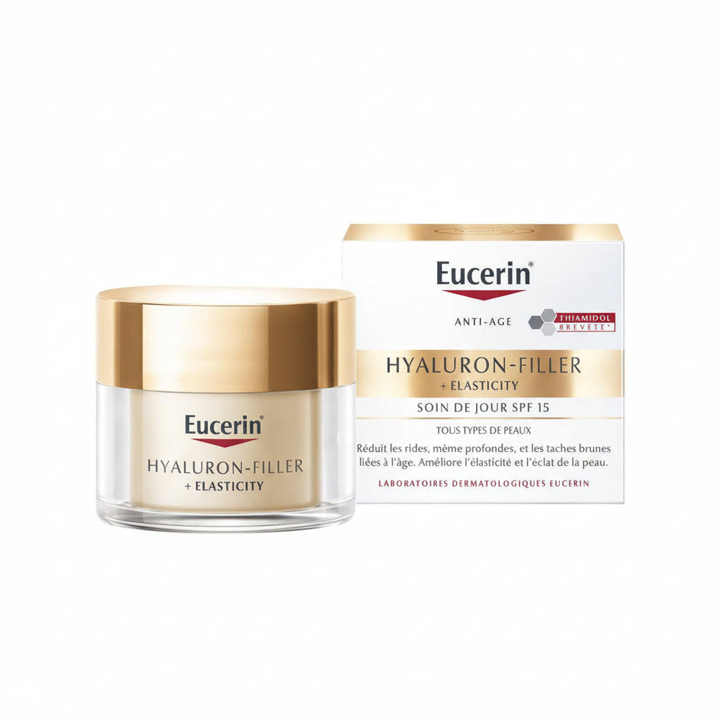 Eucerin Hyaluron-Filler + Elasticity Soin De Jour IP15 Anti-Âge Toutes types de Peaux Pot 50ml