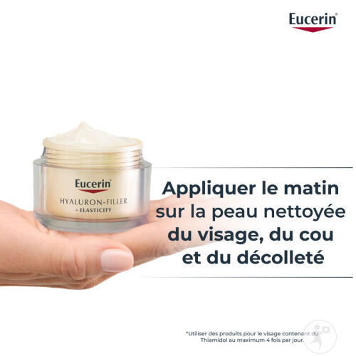 Eucerin Hyaluron-Filler + Elasticity Soin De Jour IP15 Anti-Âge Toutes types de Peaux Pot 50ml