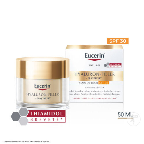 Eucerin Hyaluron Filler + Elasticity Soin De Jour IP30 Anti-Âge Tous Types De Peaux Pot 50ml