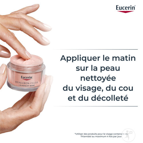 Eucerin Hyaluron-Filler + Elasticity Soin De Jour Rose IP30 Anti-Âge Toutes Peaux Pot 50ml