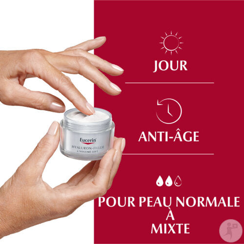 Eucerin Hyaluron-Filler + Volume-Lift Soin De Jour IP15 Peau Normale À Mixte Pot 50ml