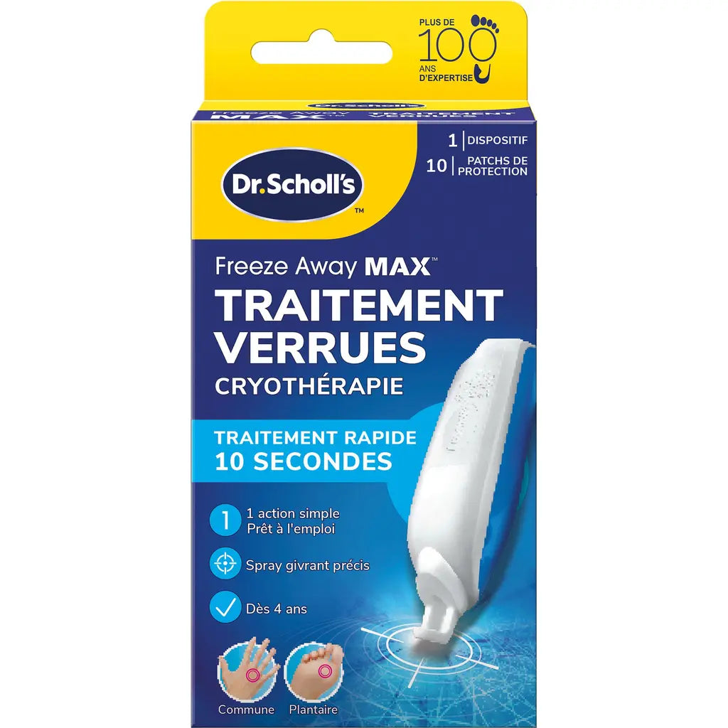 Dr Scholl's Traitement verrues Freeze Away MAX mains et pieds par cryothérapie